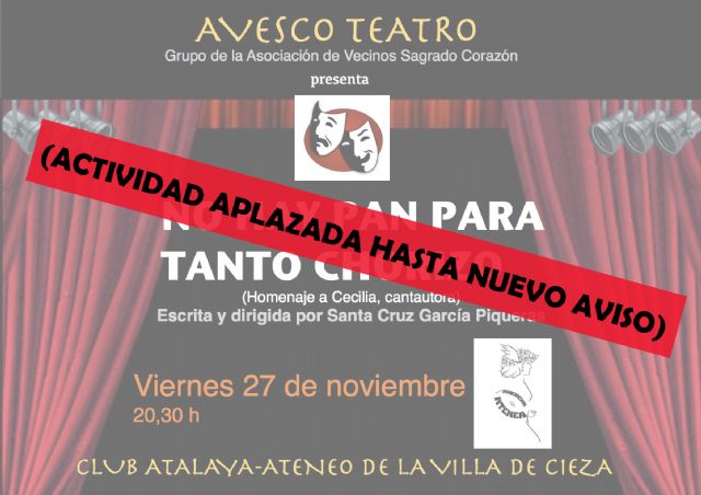 La asociación de Mujeres Atenea suspende la obra de teatro programada para esta tarde