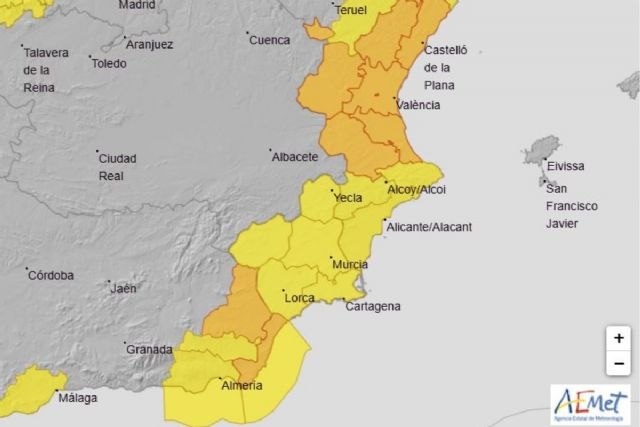 Actualizan los datos sobre la alerta amarilla por lluvia este miércoles en toda la Región