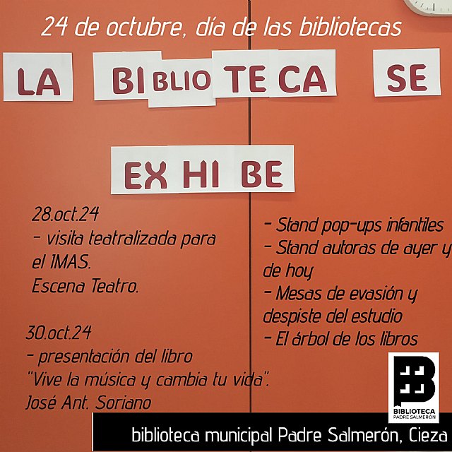 La Biblioteca Padre Salmerón celebra el Día de las Bibliotecas 2024 bajo el lema 'La Biblioteca se exhibe'