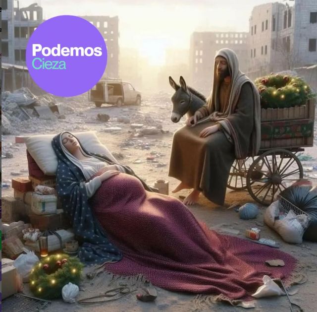 Podemos Cieza felicita las fiestas a la ciudadanía, recordando que 'nunca debemos dejar de luchar contra la guerra y la injusticia'